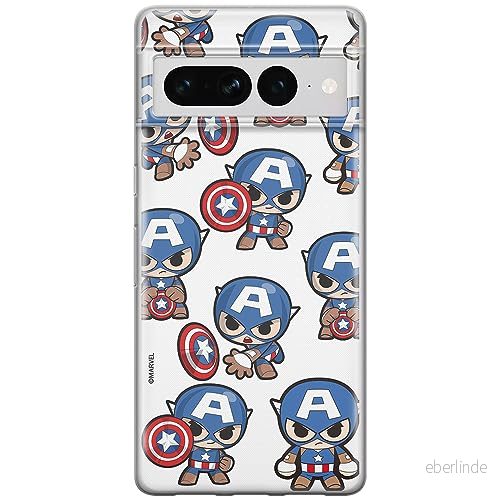 ERT GROUP mobiltelefonfodral för Google PIXEL 7 PRO originalt och officiellt licensierat Marvel mönster Captain America 029 anpassad till formen på mobiltelefonen, fodral tillverkad av TPU plast 5905795169909