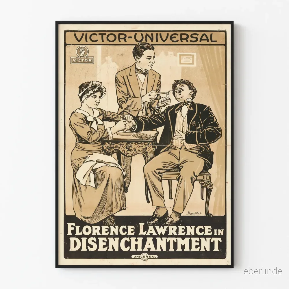 Vintageposter av Florence Lawrence i Disenchantment - Retro väggdekoration