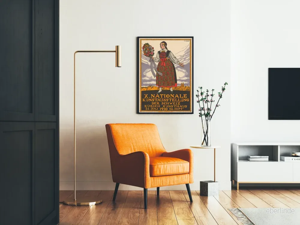 Vintageposter Xe nationella konstutställningen i Schweiz i Zürich 1910 - Bild 2