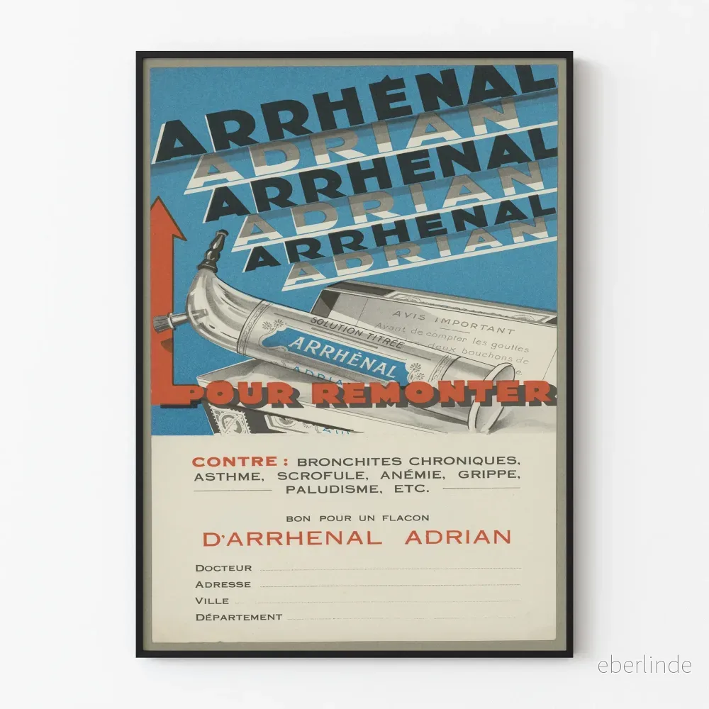 Vintage reklamposter för Arrhénal Adrian för väggdekoration