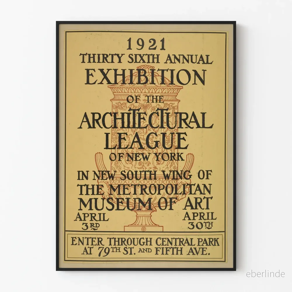 Vintage affisch för arkitekturutställning New York 1921