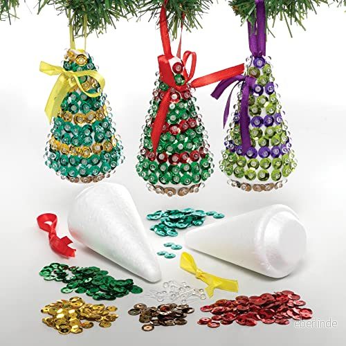 Baker Ross Julgranspaljett dekorationskit 3-pack, gör din egen julgranskula, juldekoration hantverkskit (FE881) 5051174123755