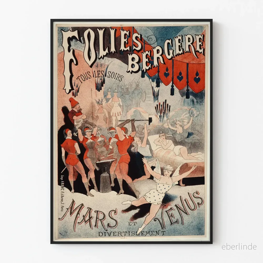 Art Nouveau-Poster Folies Bergère Mars och Venus