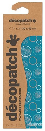 Décopatch C858C Pochette de 3 feuilles identiques papier imprimé Customiser Moderniser DIY et Loisirs Créatifs 30x40 cm 3609510258580