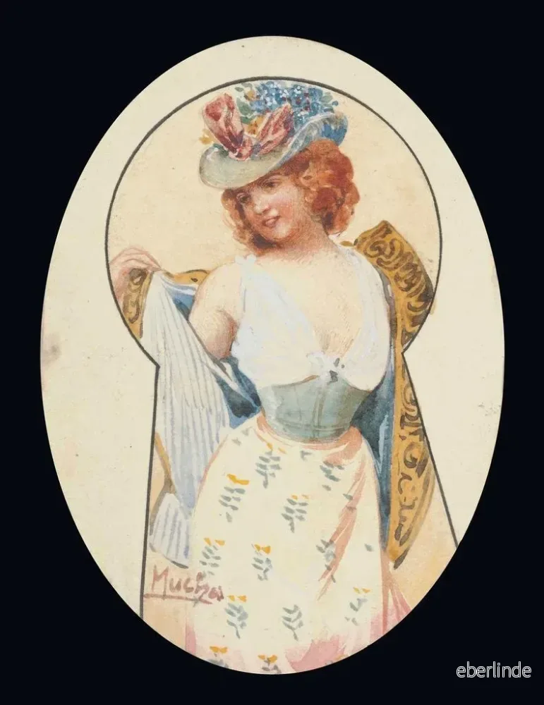 Målning Genom nyckelhålet - Alphonse Mucha | Konsttryck - Bild 2
