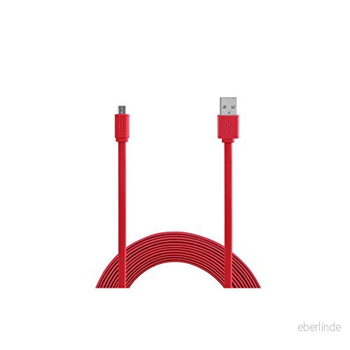 Aiino Micro USB till laddkabel datakabel + synkronisering 1,5 m platt röd 8050444842836