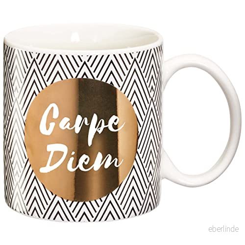 DRAEGER Paris 1886 Dräger originalmugg tekopp som present till dina nära och kära kaffekopp av fint porslin 350 ml 8 cm diameter x 8,5 höjd Carpe Diem 3045677605872