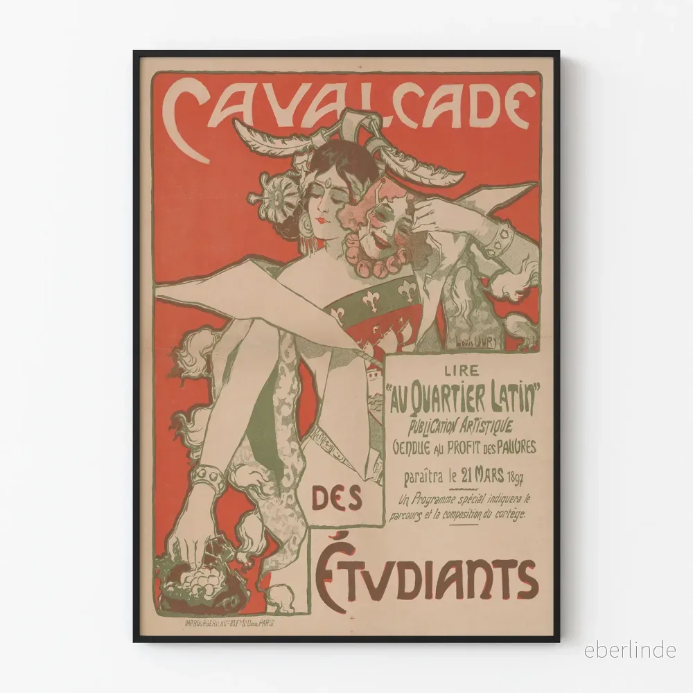 Vintageaffisch Studentkavalkad – Konstnärlig väggdekoration Vintageaffisch Studentkavalkad – Konstnärlig väggdekoration