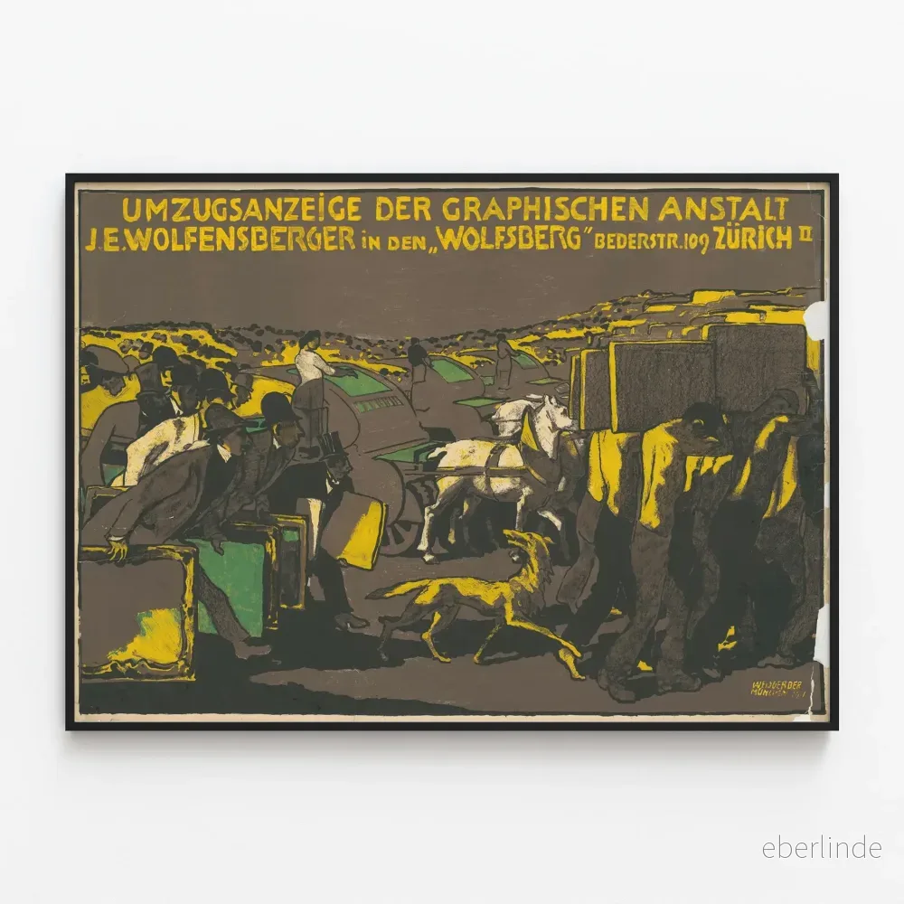 Vintageflyttposter Graphische Anstalt J.E. Wolfensberger Zürich Vintageflyttposter Graphische Anstalt J.E. Wolfensberger Zürich