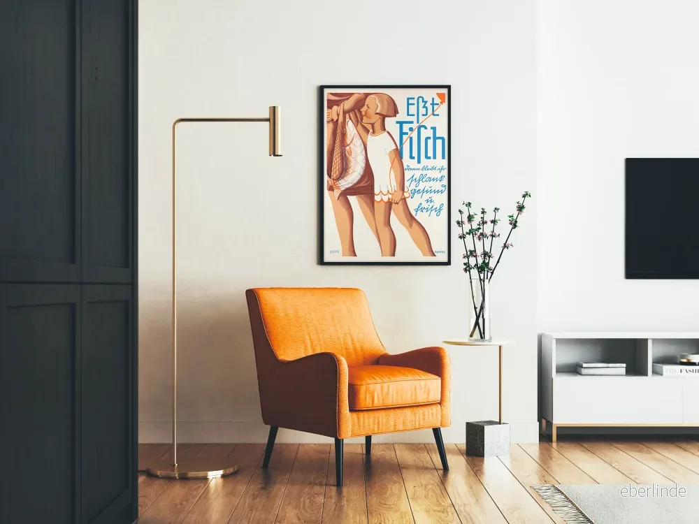 Vintageposter Est Fisch - Barn- och fiskillustration för väggdekoration - Bild 2
