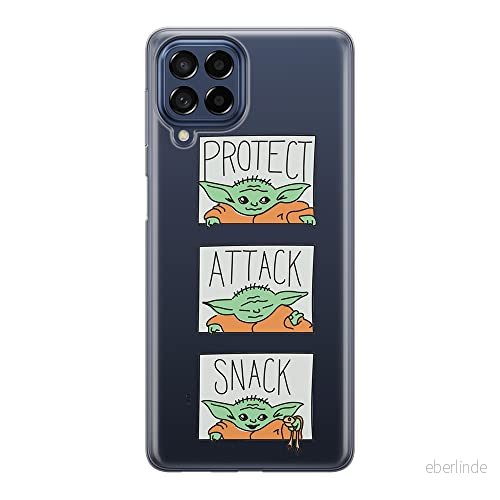 ERT GROUP mobiltelefonfodral för Samsung M53 5G originalt och officiellt licensierat Star Wars mönster Baby Yoda 009 optimalt anpassad till formen på mobiltelefonen, gedeeltelijk transparant 5905511394578