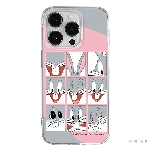 ERT GROUP mobiltelefonfodral för Iphone 14 PRO originalt och officiellt licensierat Looney Tunes mönster Bugs 015 optimalt anpassad till formen på mobiltelefonen, fodral tillverkad av TPU plast 5905795078461