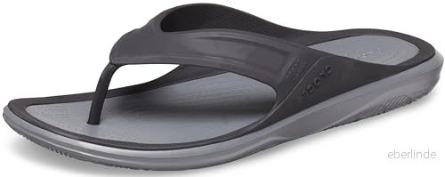 Crocs Swiftwater Wave Flip Flops, vardagliga sommarsandaler, strand och duschskor, Svart skiffer grå, 39/40 EU 191448454286