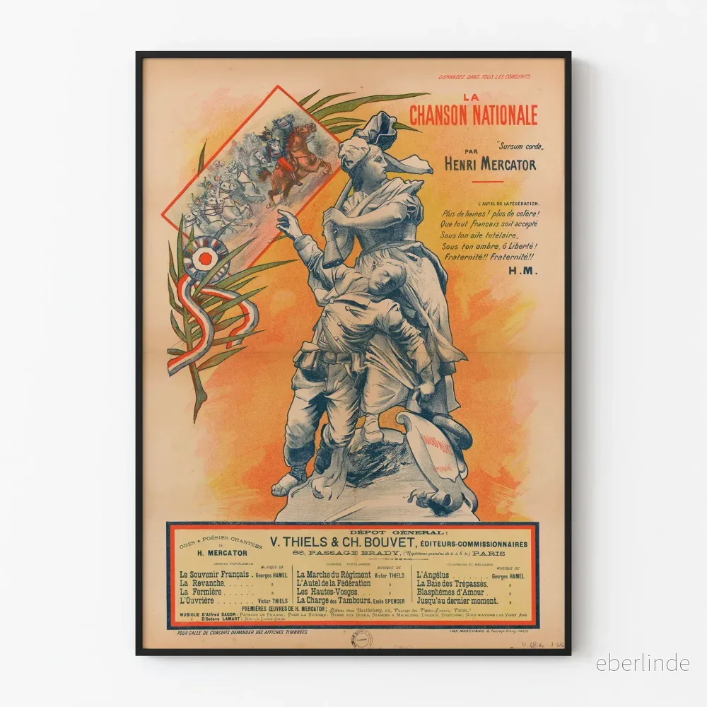 Gammal poster La Chanson Nationale av Henri Mercator Gammal poster La Chanson Nationale av Henri Mercator