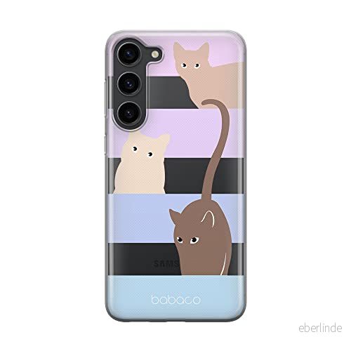 ERT GROUP mobiltelefonfodral för Samsung S23 originalt och officiellt licensierat Babaco mönster Cats 014 optimalt anpassad till formen på mobiltelefonen, gedeeltelijk transparant 5905511428174