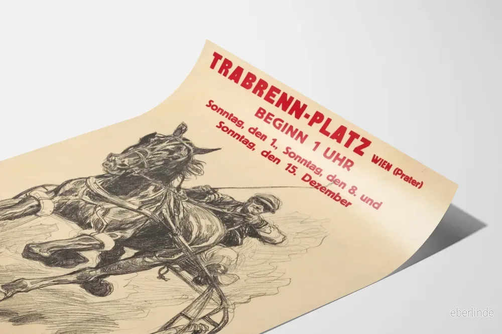 Vintageaffisch för travlopp på Trabrenn-Platz i Wien - Bild 3
