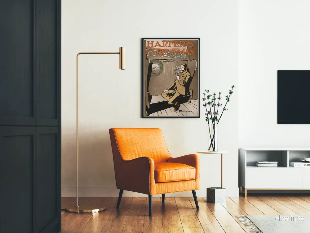 Vintageposter av Harper's julföreläsning vid eldstaden - Bild 2
