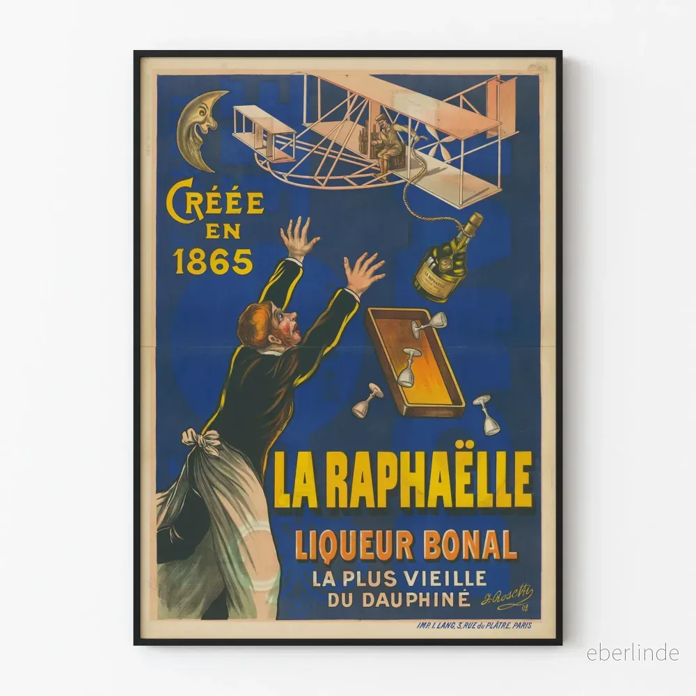 Vintageposter La Raphaëlle Liqueur Bonal 1865 väggdekoration