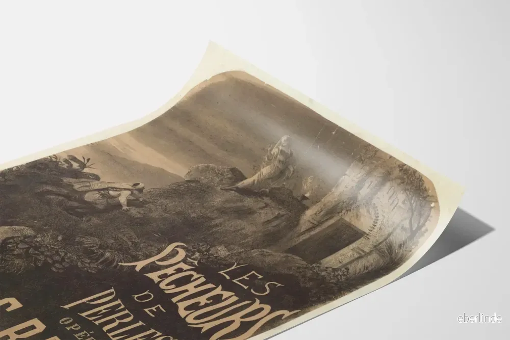 Gammal poster av "Pärlfiskarna" - Vintage väggdekoration från opera - Bild 3