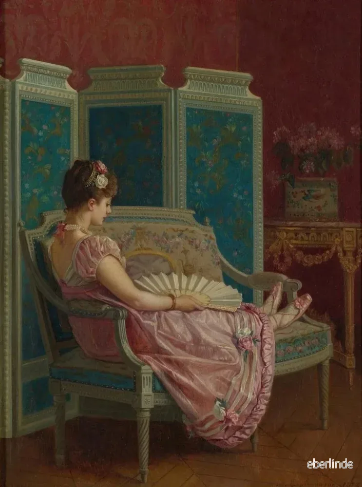 Målning Pensées vaines - Auguste Toulmouche | Konsttryck - Bild 2