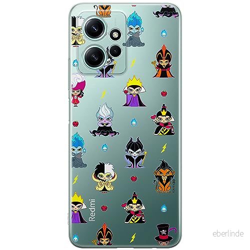 ERT GROUP mobiltelefonfodral för Xiaomi REDMI NOTE 12 4G originalt och officiellt licensierat Disney mönster Villains 007 anpassad till formen på mobiltelefonen, gedeeltelijk transparant 5905511955120