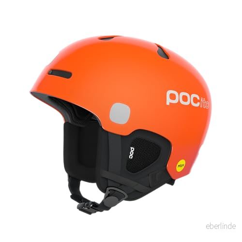 POC POCito Auric Cut MIPS säker skid och snowboardhjälm för barn med LED panel, fluorescerande orange, XXS (4852 cm) 7325549957671