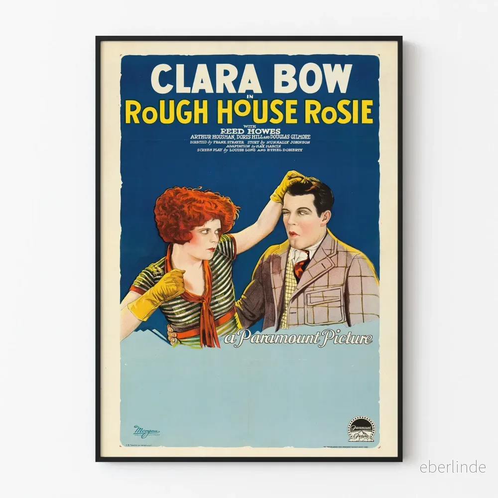 Vintage filmposter Rough House Rosie med Clara Bow