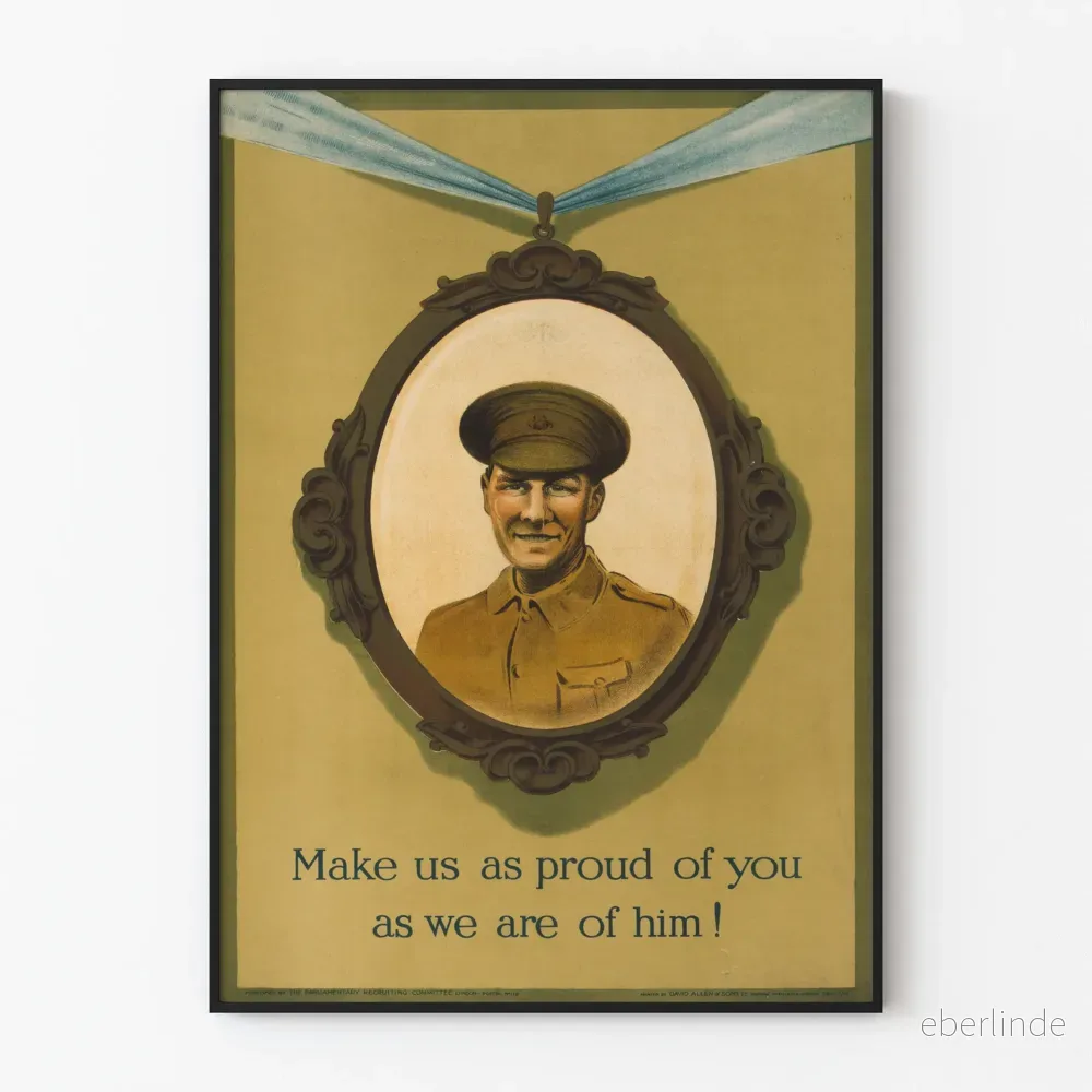Vintage militärposter "Gör oss lika stolta över dig som vi är över honom"