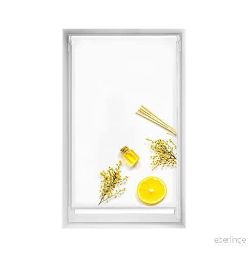 Blindecor Lätt ogenomskinliga västar utan borrning Tryck Estor Blackout Digitalt tryck, Citron, 90 x 150 cm (bredd per höjd). Tygstorlek 87 145 8434363462465