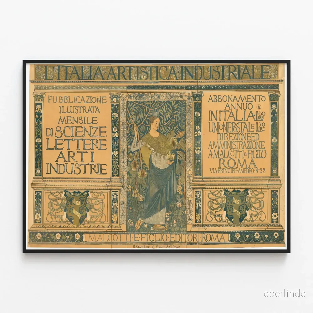 Vintageposter Publicering av Italiens konstnärliga och industriella Vintageposter Publicering av Italiens konstnärliga och industriella