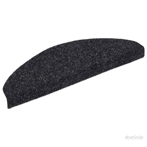 Trappstegsmattor självhäftande 15 st brodyr 65x21x4 cm svart 8718475584964