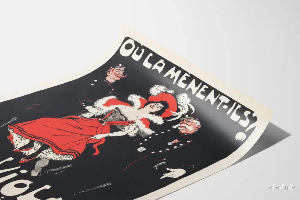 Vintageposter "Var leder de dem till violinen" väggdekoration - Bild 3