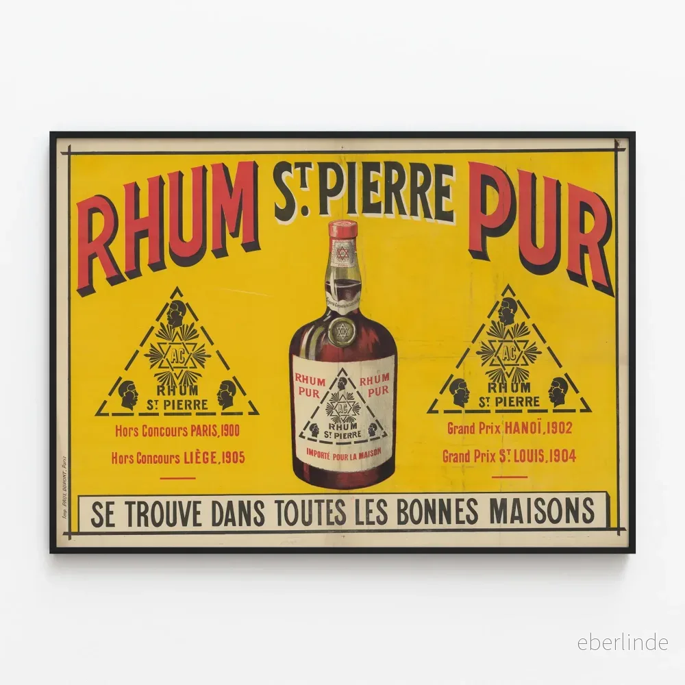 Vintageposter Rhum St Pierre Ren Äldre väggdekoration retro Vintageposter Rhum St Pierre Ren Äldre väggdekoration retro