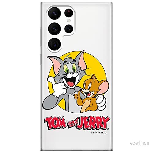 ERT GROUP mobiltelefonfodral för Samsung S22 ULTRA originalt och officiellt licensierat Tom and Jerry mönster 013 optimalt anpassad till formen på mobiltelefonen, gedeeltelijk transparant 5904805287329