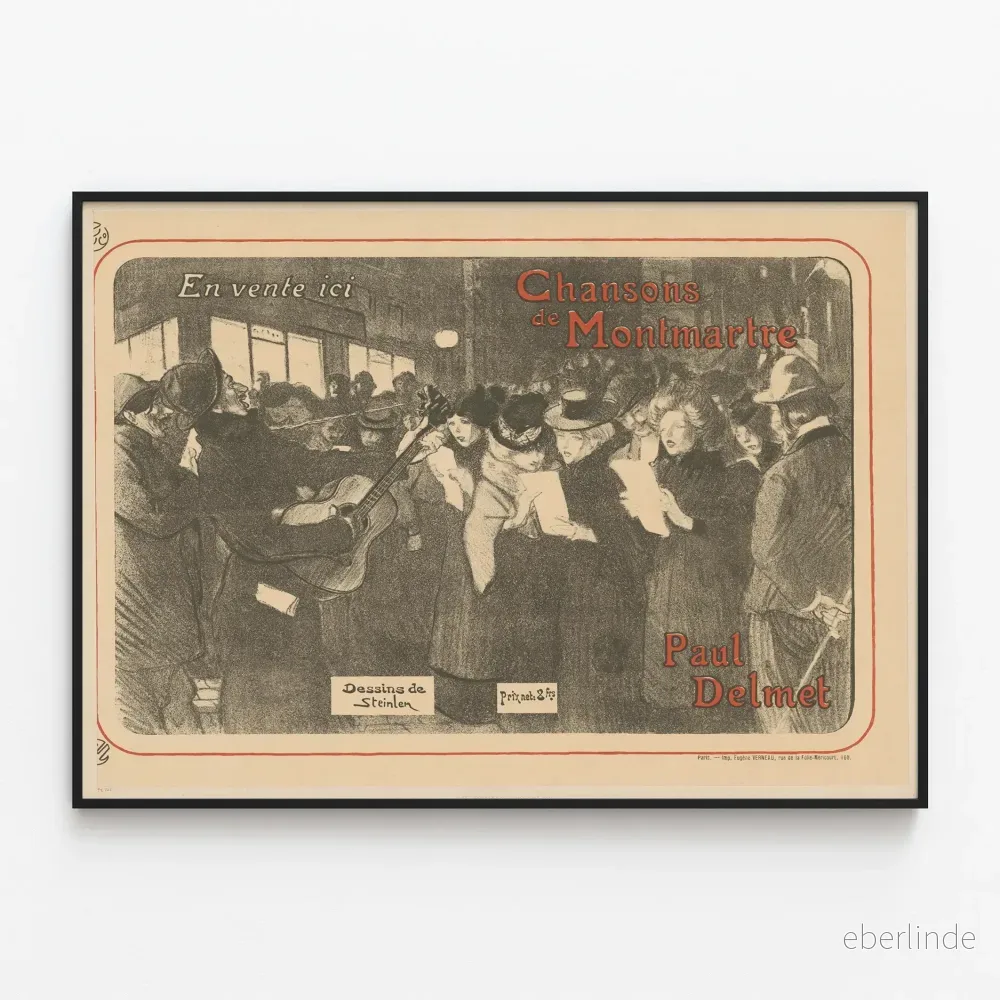 Vintageposter med Montmartre-sånger av Paul Delmet Vintageposter med Montmartre-sånger av Paul Delmet