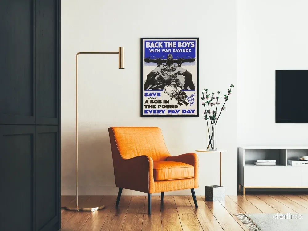 Vintageposter "Back the boys with war savings" väggdekoration - Bild 2