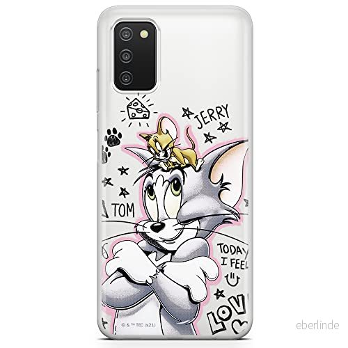 ERT GROUP mobiltelefonfodral för Samsung A03S originalt och officiellt licensierat Tom and Jerry mönster 004 optimalt anpassad till formen på mobiltelefonen, gedeeltelijk transparant 5904805247996