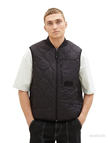 TOM TAILOR Denim Män 1036188 väst, 29999 Svart, L, L 4066887411540