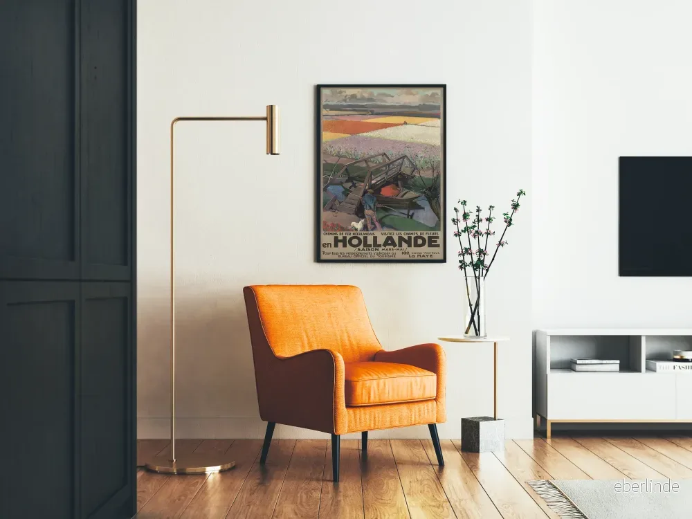 Vintageposter med blomfält i Holland – Väggdekoration - Bild 2
