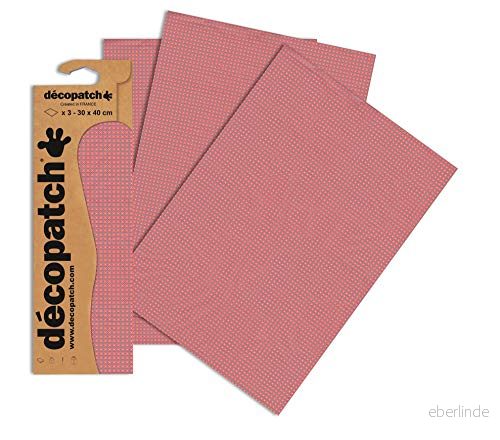 Décopatch rött geometriskt papper, 30 x 40 cm (paket med 3 ark) 3609510256470