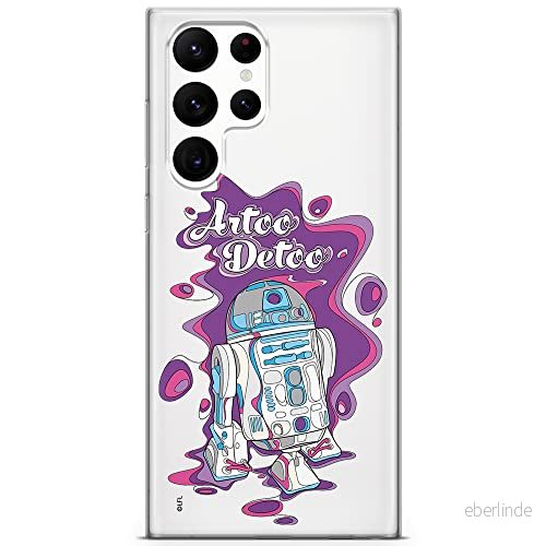 ERT GROUP mobiltelefonfodral för Samsung S22 ULTRA originalt och officiellt licensierat Star Wars mönster R2D2 002 optimalt anpassad till formen på mobiltelefonen, gedeeltelijk transparant 5904805284656