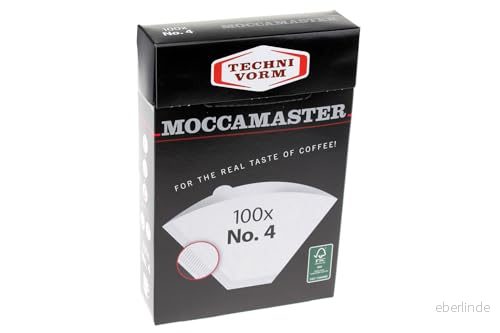 Moccamaster Nr.4 Pappersfilter - 100 Filter - Vit 8712072850224
