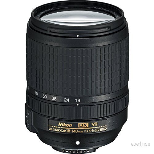 Nikon F 3,5 5,6 AF S DX G ED VR Kameraobjektiv, Svart, 18 140 mm 18208022137