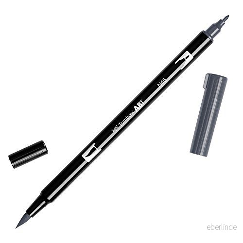Tombow ABT N45 fiberpenna dubbla borstar penna med två spetsar, cool grey 10 4901991902402