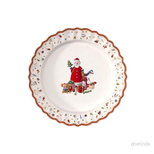 Villeroy & Boch Toy's Delight serveringsfat, rund serveringsplatta av premium porslin, mikrovågsugnssäker, färgglad/röd/vit, 45 cm 4003686393073
