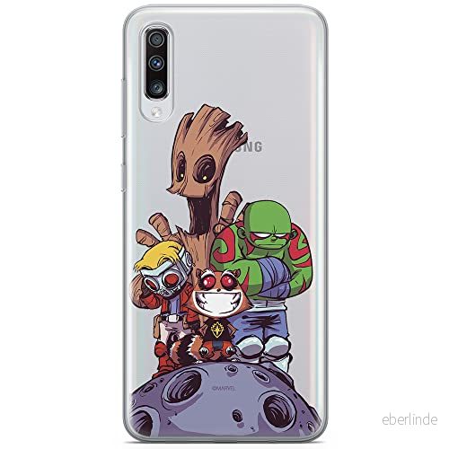 ERT GROUP mobiltelefonfodral för Samsung A70 originalt och officiellt licensierat Marvel mönster Guardians of the Galaxy 017 optimalt anpassad till formen på mobiltelefonen, gedeeltelijk transparant 5902980414806