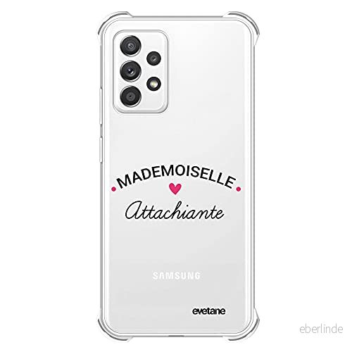 Evetane fodral kompatibel med Samsung Galaxy A72 silikonhörn starkt fullständigt skydd resistent transparent mademoiselle Attachiant mönster trendig skrift 3616720368473