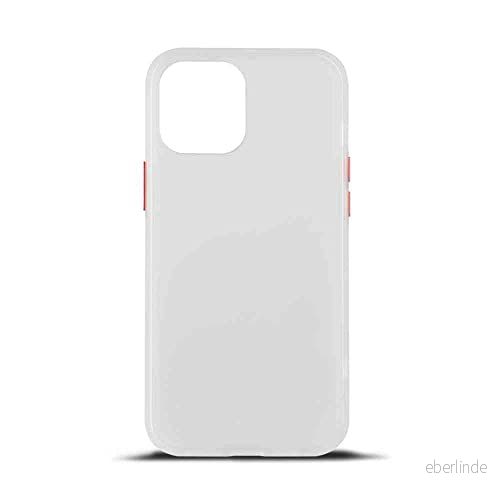 aiino Foggy fodral för iPhone 13, halvtransparent med matt finish färgglatt stötsäkert TPU stötdämpare, knappar kontrasterande färger, vit 8059015743213