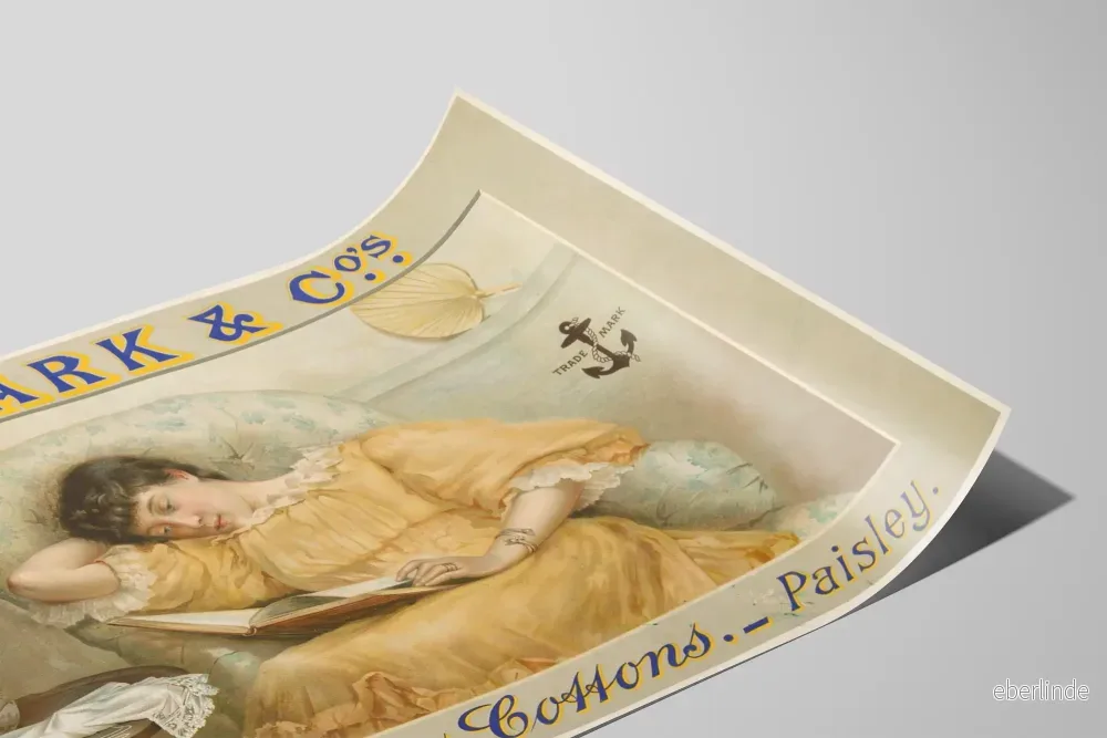 Vintageaffisch Clark & Co:s Anchor Cottons Paisley - Bild 2