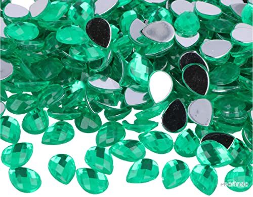 Dekorativa pärlor akryl grön droppe 10x14mm. 1000u.Ca. 8428885456309